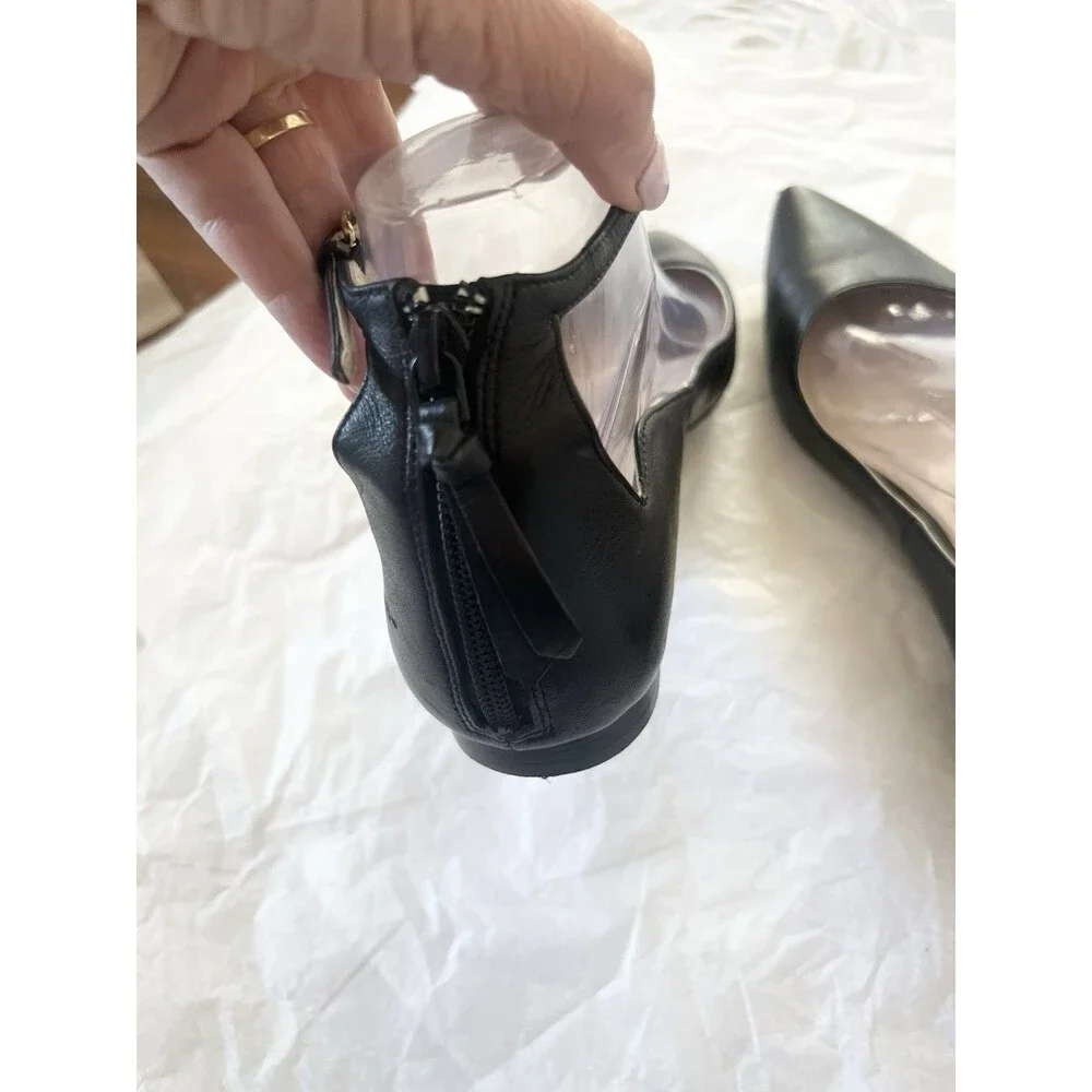 Cole Haan Leather Ballet Shoes Womens 6.5 Black Ankle Strap Flats Comfort
